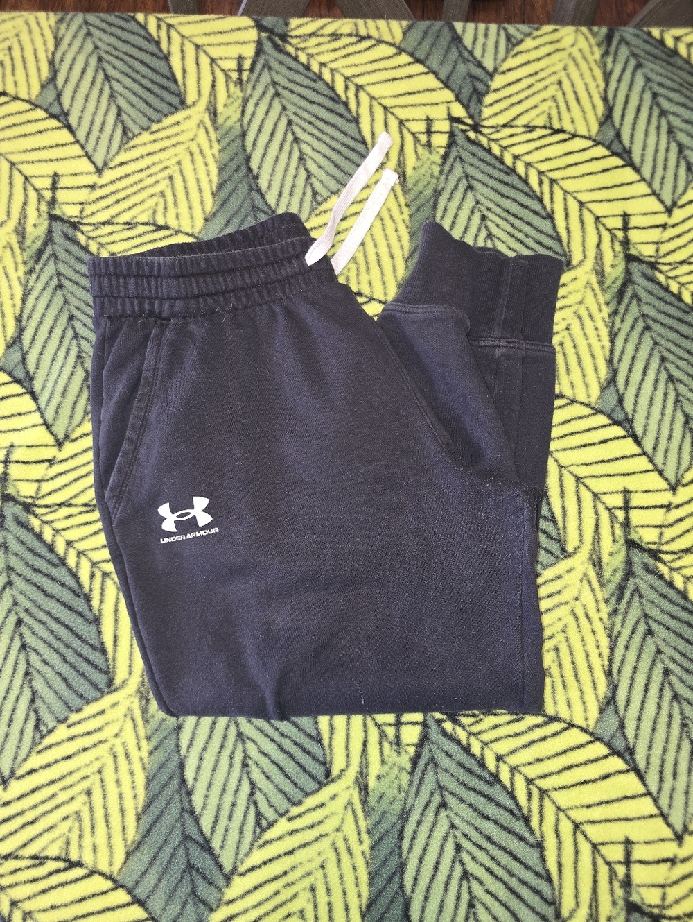 Under Armour Womens Black Jogger Sweatpants with White Drawcord